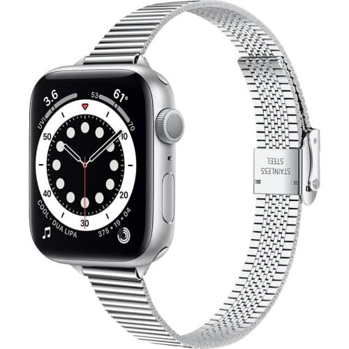 Women Slim Metal Bracelet for Apple Watch Band 40mm 38mm Stainless Steel Wristband for iWatch SE 6 5 4 3 2 1 Strap 42mm 44mm