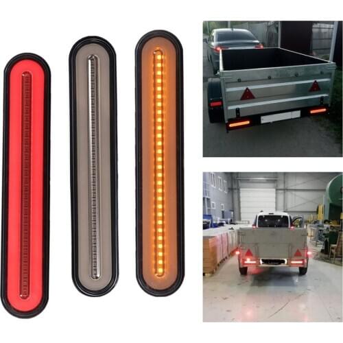 1 Pair LED Trailer Truck Brake Light 3 In1 Neon Halo Ring Tail Brake Stop Turn Light Sequential Flowing Signal Light Lamp