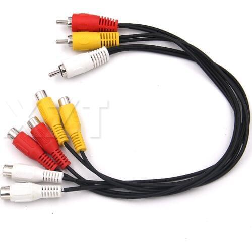 1pcs 3 RCA Male Jack to 6 RCA Female Plug Splitter Audio Video AV Adapter Cable for TV DVD high quality newest