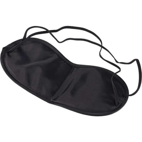 Black Sleep Mask Travel Eyepatch Silk Sleeping Eye Mask Cover Shade Eye Patch Rest Sleep Blindfold Soothing Tired Eyeshade 1Pcs