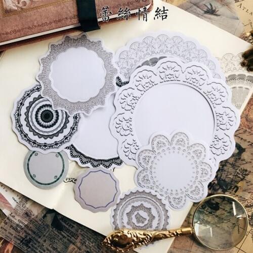 10pcs Lace Doiles Vellum Paper Stickers for Scrapbooking Happy Planner/Card Making/Journaling Project