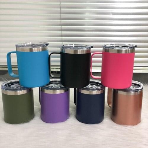12oz Coffee Mugs With Handle Water Bottle Stainless Steel Double Wall Vacuum Insulated Glass Portable For Fathers Day Gift