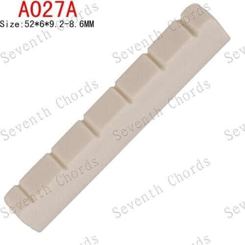 2 Pcs Length 52MM Plastic 6 String Slotted Nuts for Classic Guitar Replacement parts - 52*6*9.2-8.6MM - A027A