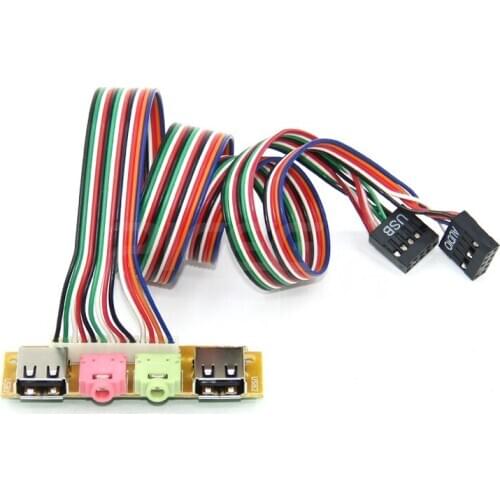 2pcs USB2.0 Connector Front Baffle Extension Cable Computer Chassis Usb Front Panel Desktop 3.5 Audio Baffle 6.8CM