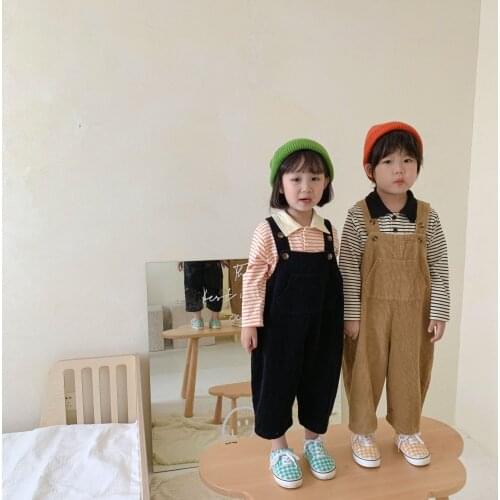 2021 New Style Striped Girls Hot-Selling Baby Tops Childrens T-Shirts Long-Sleeved Lapel Boys Spring And Autumn Clothes