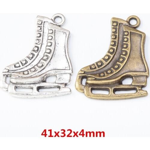 8 pieces of retro metal zinc alloy Skate shoes Pendant for DIY handmade jewelry necklace making 8028