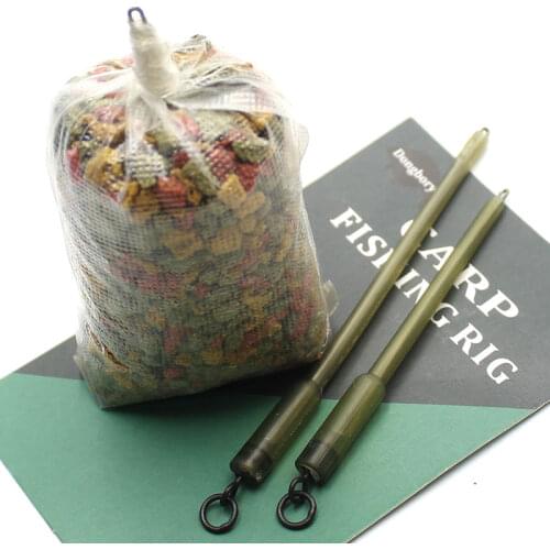 8pcs Carp Fishing Tackle Solid Bag Stems PVA Bag Stems Tail Rubbers Carp Coarse Lead Clip Fishing Accessories For Carp Equipment