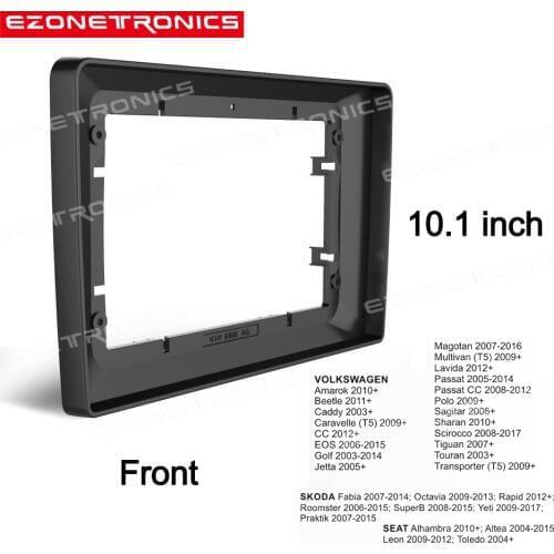 2Din Car DVD Frame Audio Fitting Adaptor Dash Trim Facia Panel 10.1inch For Volkswagen Touran Passat Golf CC Jetta Magotan SEAT