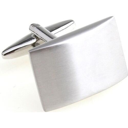 Free shipping Engravable Cufflinks silver color simple rectangle design copper material cufflinks whoelsale&retail