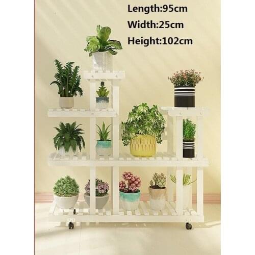 Madera Indoor Table Scaffale Porta Piante Terraza Wooden Shelves For Stojak Na Kwiaty Outdoor Flower Stand Rack Plant Shelf