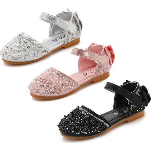 Flower Children Girls Rhinestone Party Wedding Shoes For Teens Girls Rome Princess Sandals 4 6 8 10 11 12 Years New 2019 Summer