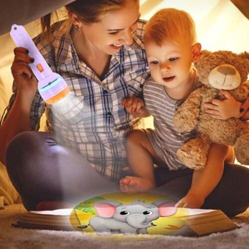 1pc Baby Projector Flashlight Toy Funny Early Education Toy For Baby Kids Soothing Before Sleeping Light Up Luminous Toy
