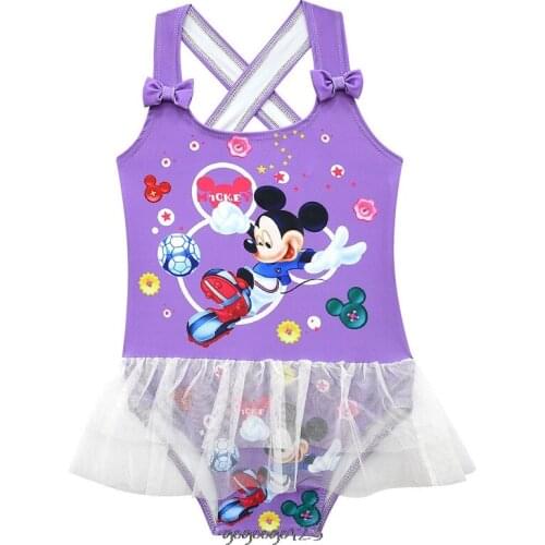 Girl Mickey Mouse Minnie Swimsuit 1 Pieces Childrens Swimwear Swim Suits Child Ruffle bikinis Split Bikini Sets Bathing Suit