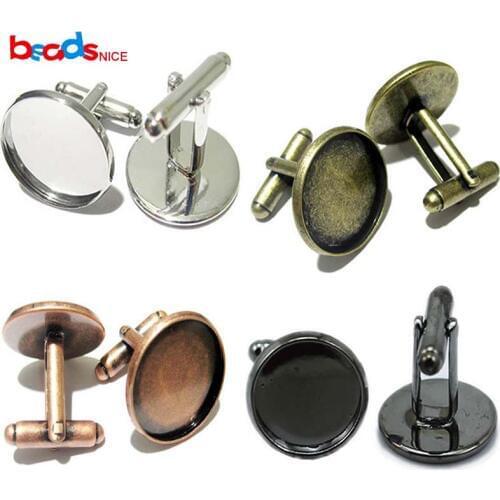 Beadsnice ID8897 top quality French cufflink findings wholesale free shipping 18mm blank cuff links for men cufflinks