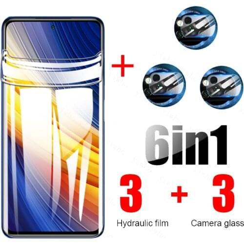 Poco x3 pro hydrogel film for xiaomi poco x3pro screen protector pocophone little x 3pro poko x3 pro m2102j20sg camera len glass