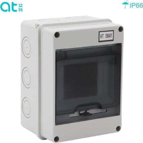 IP65 5 Ways Outdoor Waterproof Electrical Distribution Box Circuit Breaker MCB power Plastic Junction Wire Box