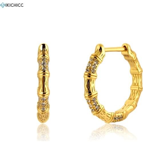 Kikichicc 100% 925 Sterling Silver 14mm Zircon Tree Shape Hoops Luxury Piercing Women Fashion Party Huggies Big Circle Jewelry