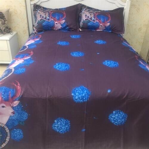 3D Deer Bedding Set Luxury Soft Duvet Cover King Queen Twin Full Single Double Bed Set Pillowcases Bedclothes