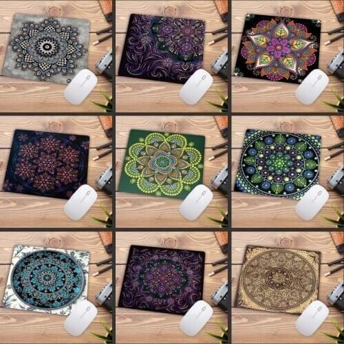 XGZ Beautiful Mandalas Pattern Rubber Mouse Mat Desktop Mats Notebook Gamer Mousepad Gamer Computer Gaming Art Mouse Pad 22X18CM
