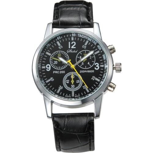 Fashionable casual men style and leisurely strap watch three eye six stitches leisure fashion activity watch, quartz watch