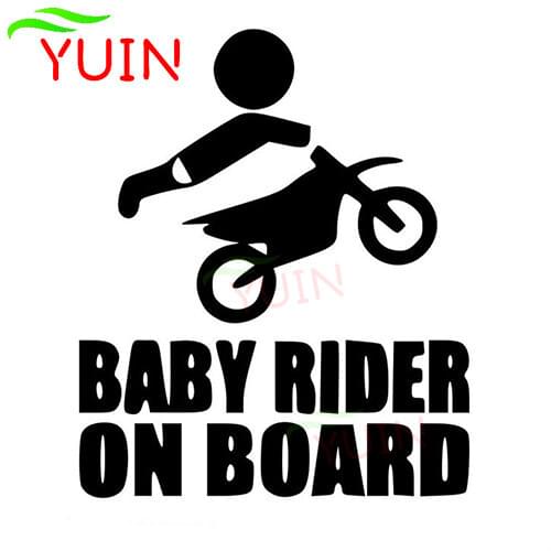 Car Sticker Baby Rider on Board Sign Warning Decals Cute Window Decal Cartoon Interesting PVC Decoration Waterproof Stickers