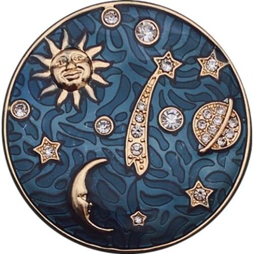 Sky Blue Star Moon Sun Star Galaxies Badge Pins Starry Sky Planet Brooch Pins R7RF