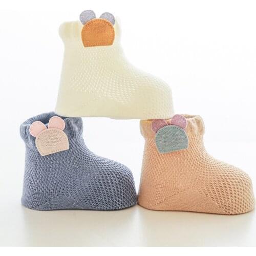 3 Pairs/Lots Baby Socks Breathable Mesh Socks Newborn Cartoon Socks Children Spring Summer Socks Infant Cotton Thin Socks