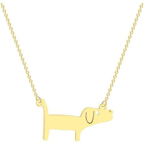Kinitial New Dachshund Wiener Dog Silhouette Shaped Pendants Necklaces For Women Men Charm Dog Pet Necklace Choker Jewelry