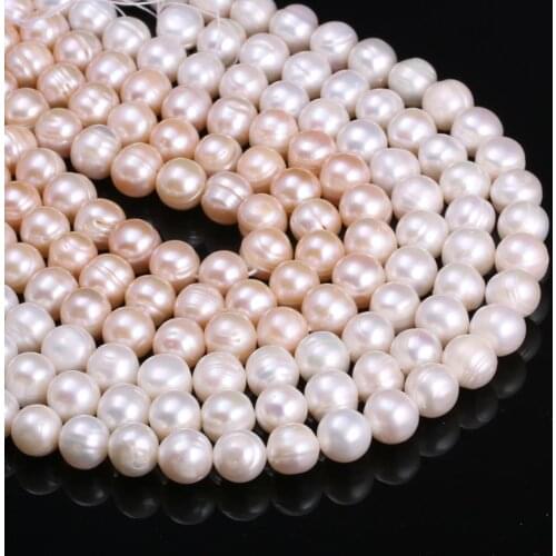 New White Pink Potato Pearl Beads Simple And Stylish Banquet Jewelry Gift Pearl Size 11-12mm