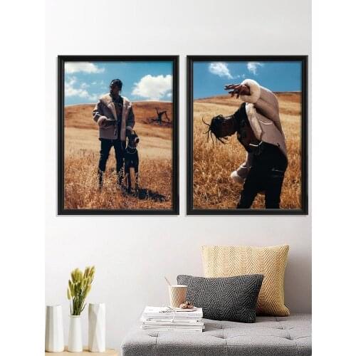 Travis Scott Rap Cover Hip Hop Album Singer Poster Room Gift Art Silk Home Wall Stiker Decor Prints