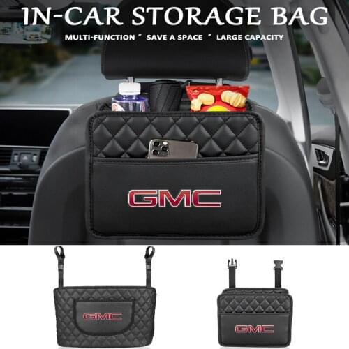 Car Seat Back Organizer Storage Bag Interior Parts Leather Bag Car ​Accessorie For GMC Savana Graphyte Yukon Envoy Granite Jimmy