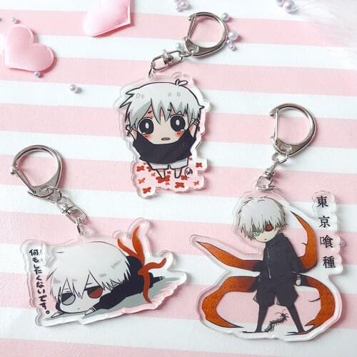 Anime Tokyo Ghoul Transparent Acrylic Keychain Jinmuken Keyring Cute Backpack Car Key Pendant Decorative Jewelry Accessories