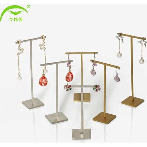 Jewelry display props hanging earrings display shelf metal T-shaped earrings display rack window counter display rack