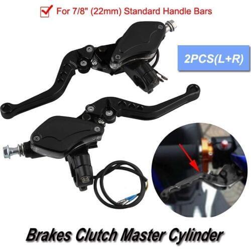 Brake Clutch Pump Lever Motorcycle Hydraulic Master Cylinder Accessories 7/8" 22mm Dual Cylinder Reservoir Lever Set