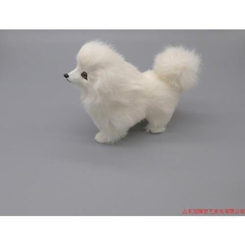 Cute simulation dog polyethylene & furs standing poodle dog model about 18x14CM 068