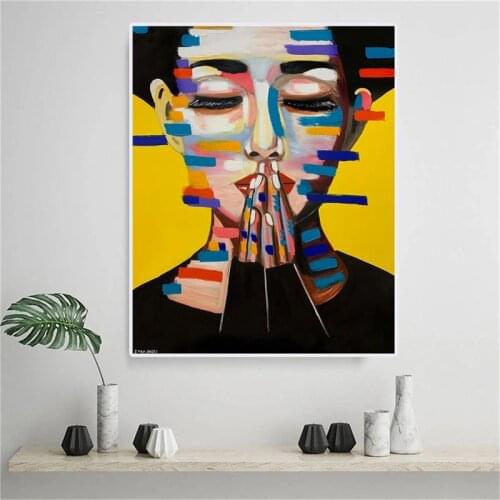 Handmade Nordic Figure Oil Painting Fashion Girl Abstract Art Canvas Painting Living Room Corridor Office Home Decoration Mural