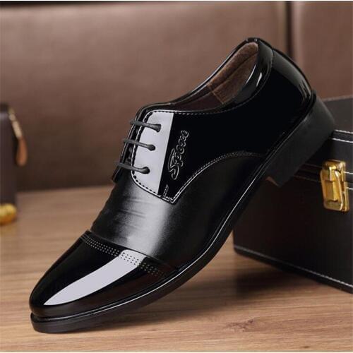 6cm High Heels Shoes for Men Leather Dress Shoes Oxfords Lace Up Black Mens Official Shoes Men Classic Flats Sapatos Sociais