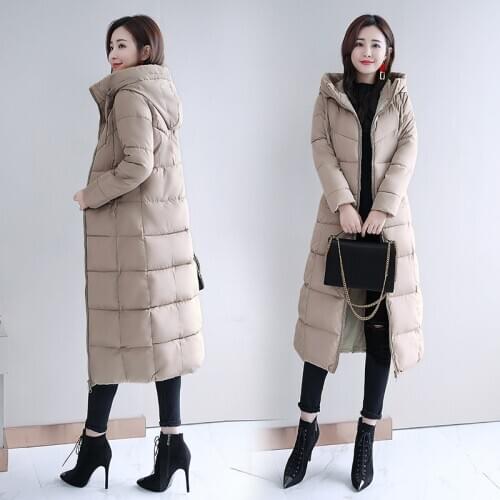 Sent within 12h Large M-6xl Woman Jacket Winter Down Parkas Coats Lengthen Warm Quilted Cotton Jacket for Women Hooded Outwear