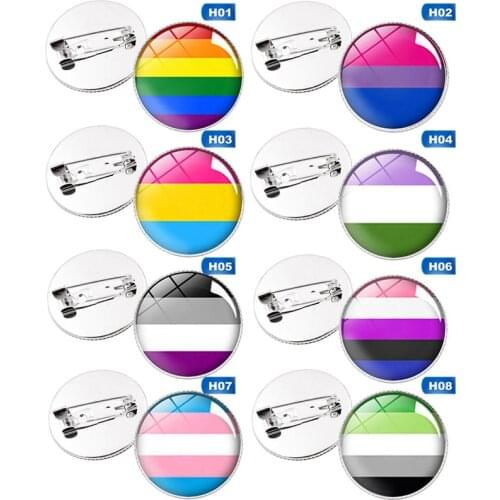 Pride Rainbow Gay Pins Flag Tinplate Badge Support Gay Lesbian Bisexual Transgender Symbol Pin Icons Brooch Jewelry Accessories