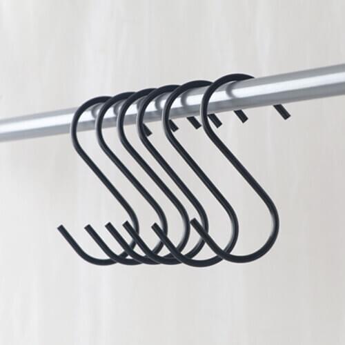 10pcs/5pc Black stainless S hook organizer hanger wall hangers key hanger 3.2inch kitchen hooks for utensils xmas decors hooks
