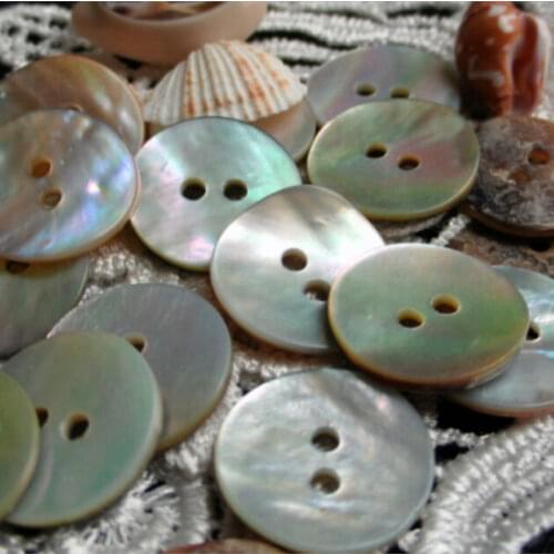 100PCS 10mm Round Shell Sewing Buttons 2 Hole Button Natural Shell Buttons Color Japan Mother Of Pearl