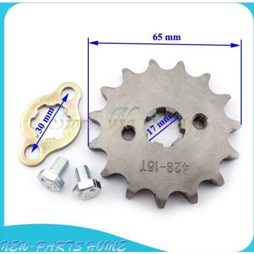 15 Tooth 17mm 428 super ID front engine sprocket For 125cc 160cc Auad ATV Pit dirt bikes Taotao Motorcycle