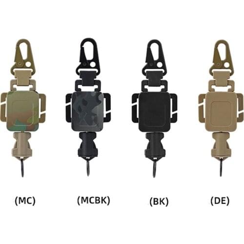 2 In 1 Outdoor Anti-theft Telescopic Buckle Tactical Small Pouch Portable Keychain Holder Anti-lost EDC Retractable Spring Rope