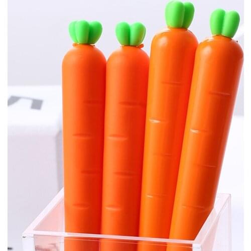 24pcs Novelty Vegetable Cute Kawaii Gel Pens Funny Stationery Store Writing Blue Ballpoint Rollerball Back to School Stuff Thing