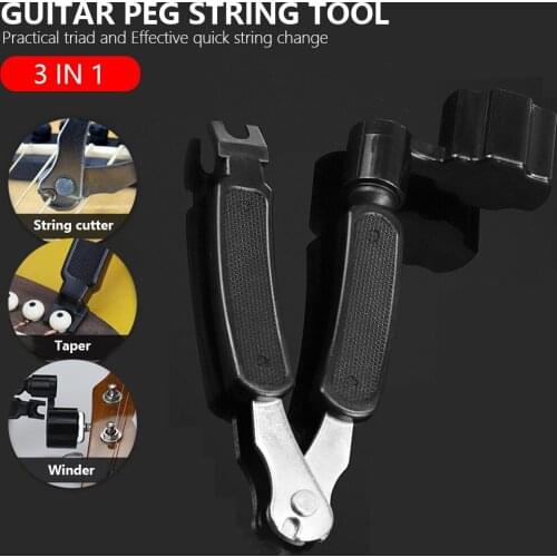 3 in 1 Guitar Peg String Winder + String Pin Puller + String Cutter Guitar Tool Set Multifunction Guitar Accessories