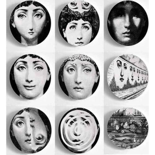 6/7/8 Inch Home Decoration T&V Wall Plate Ceramic Plate Illustration Wall Hanging Plate Theme and Variation Dinnerware Art Craft