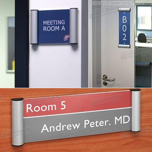 Al Alloy Indoor Sign Horizontal Wall Mount Sign Door Holder Display INFO Poster Door Sign Bulletin Board Price Holders