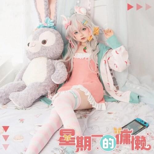 Anime Hololive VTuber Kagura Nana Monday Lazy Daily Sleepwear Party Dress Cosplay Costume Halloween Women Free Shipping 2021 New