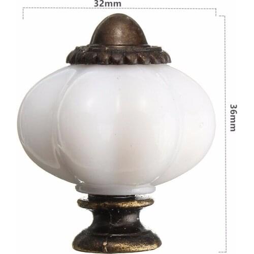 White Vintage Knob Metal Plastic Furniture Handle Cupboard Drawer Pull Kitchen Cabinet Door Wardrobe Handles Hardware