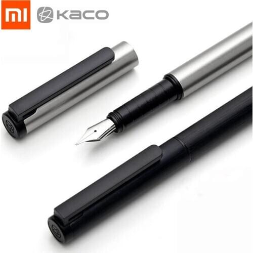 Xiaomi kaco Black Fountain Pen with Ink Bag Storage Box Case 0.5mm F Nib Metal Inking Pen for Writing Signing Pen